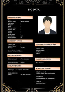 Engineer Matrimonial Biodata Format (Download Word .docx)