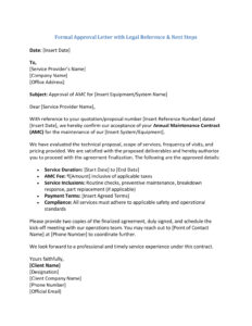 AMC Letter Format for Approval/acceptance (5 Templates) Download in Word (.docx)