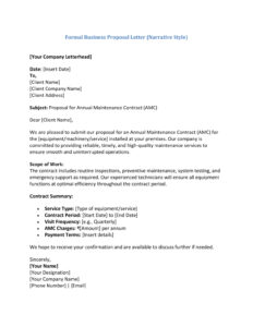 AMC Letter Format for proposal (5 Templates) Download in Word (.docx)