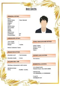 Full Profile Marriage Biodata (Download Word .docx)