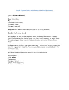 AMC Letter Format for Cancellation/Termination (5 Templates) Download in Word (.docx)