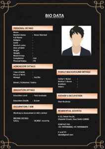 Horoscope Matching Biodata Format (Download Word .docx)