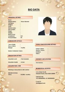 Marriage Biodata Format for Jain Agarwal (Download Word .docx)