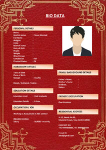 Marriage Biodata Format with Photo (Download Word .docx)