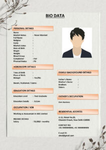 Marriage Biodata Format with Watermark (Download Word .docx)
