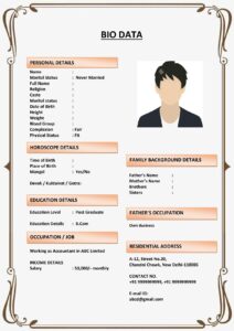 Marriage Biodata Template for Sikh Families (Download Word .docx)