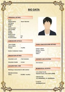 Marriage Biodata for Astrologers (Download Word .docx)
