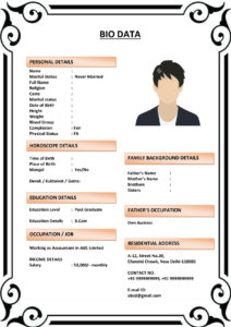 Marriage Biodata for Candidates with Siblings (Download Word .docx)