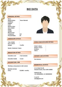 Marriage Biodata for Defence Personnel (Download Word .docx)