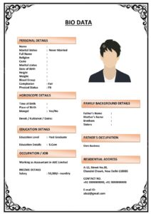 Marriage Biodata for Dual Citizenship Holders (Download Word .docx)