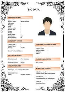 Marriage Biodata for Fashion Bloggers (Download Word .docx)