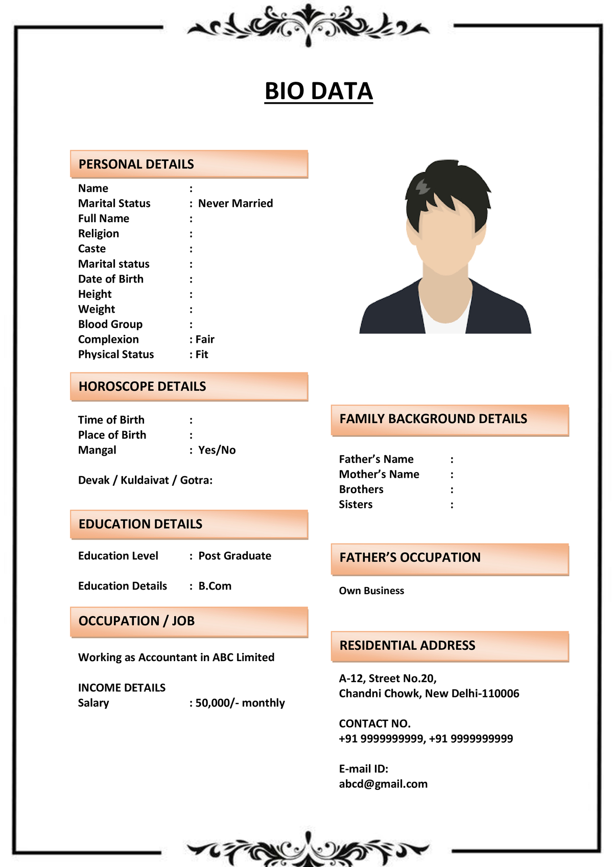 Marriage Biodata for Gujarati Families