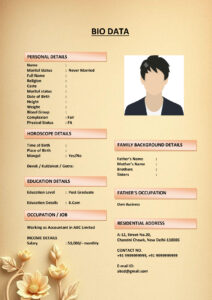 Marriage Biodata for Hindi-Speaking Families (Download Word .docx)