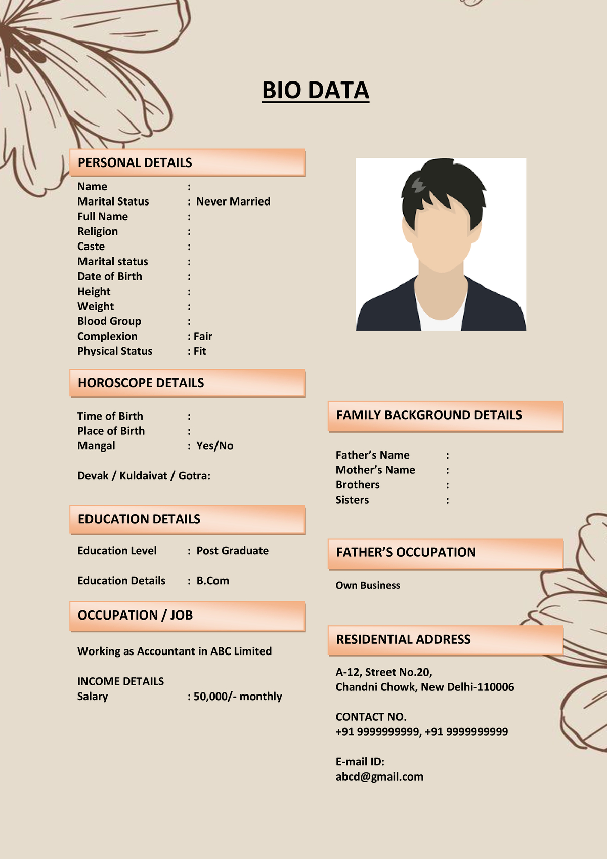 Marriage Biodata for Jain Families