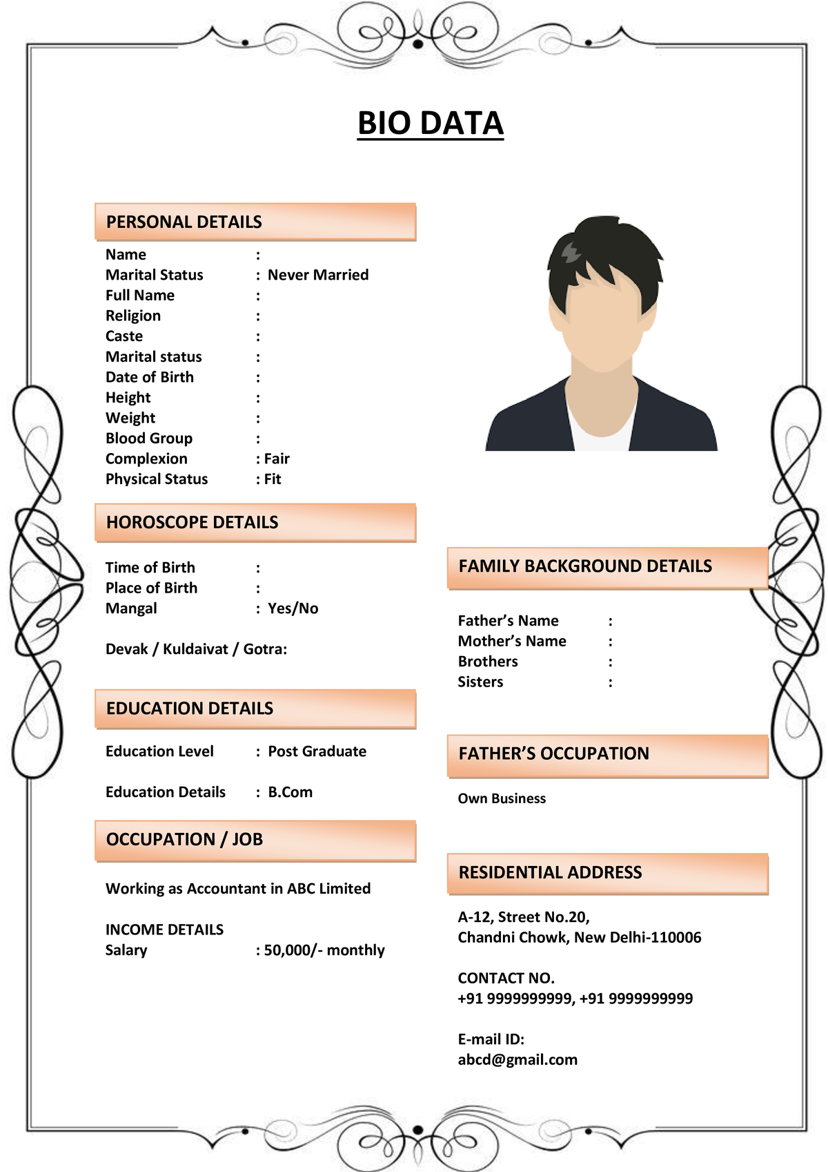 Marriage Biodata for Marwari Families