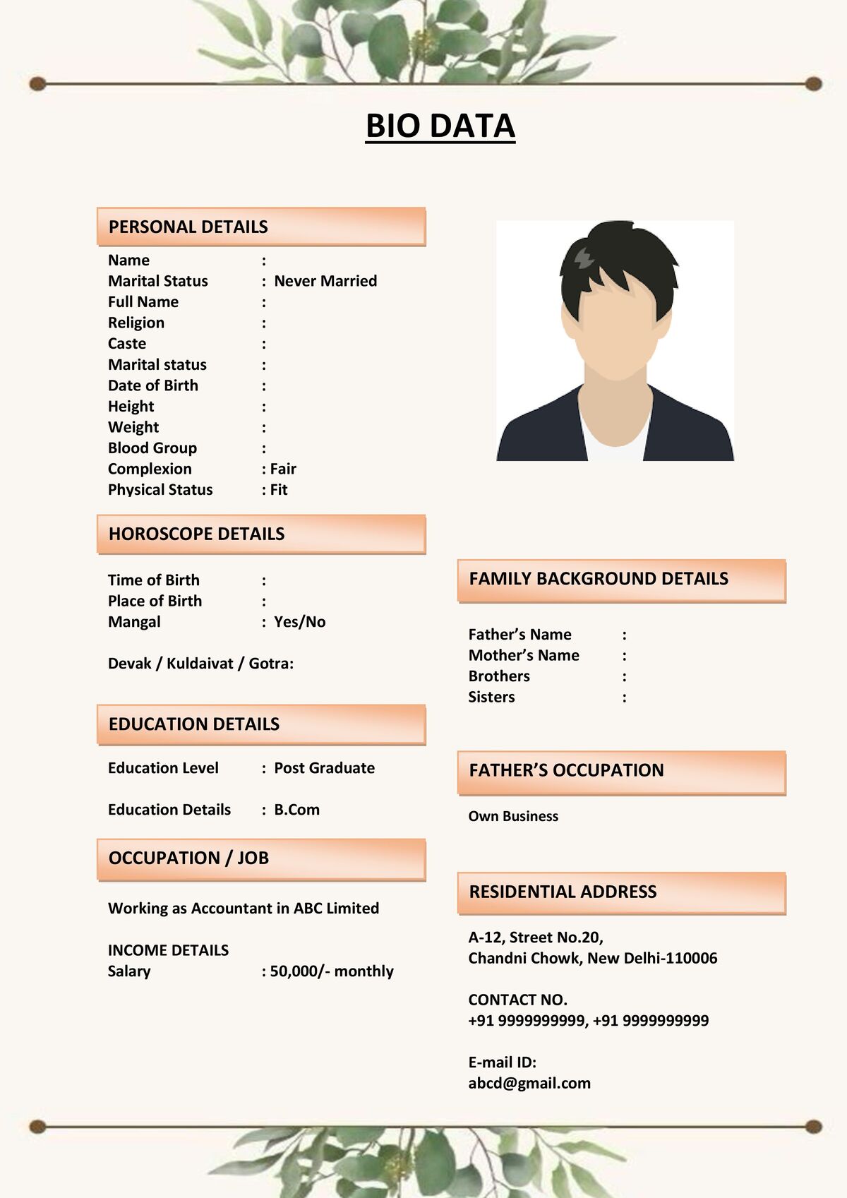 Marriage Biodata for Medical Professionals