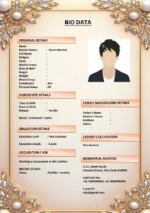 Marriage Biodata for Orphan Candidates (Download Word .docx)