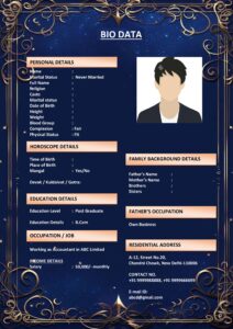 Marriage Biodata for Private Job Holder (Download Word .docx)