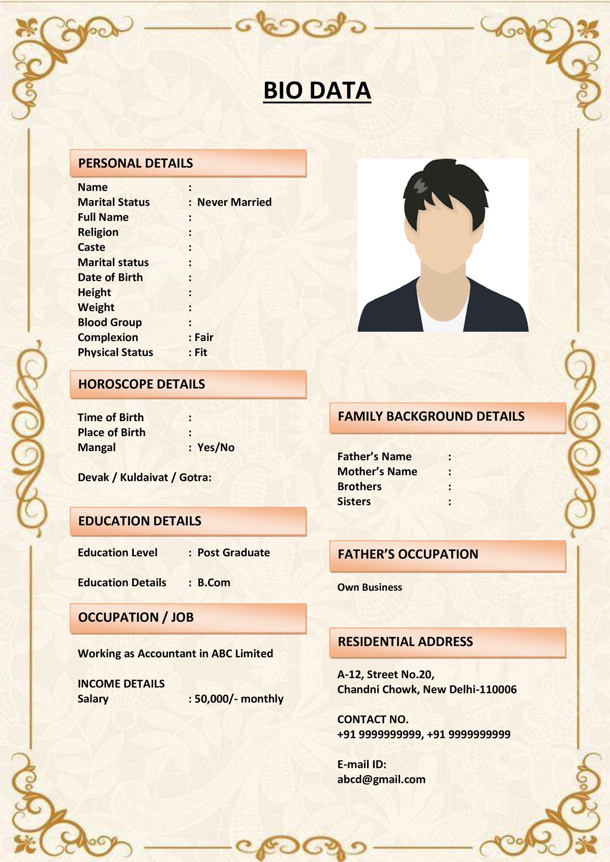 Marriage Biodata for Students Abroad