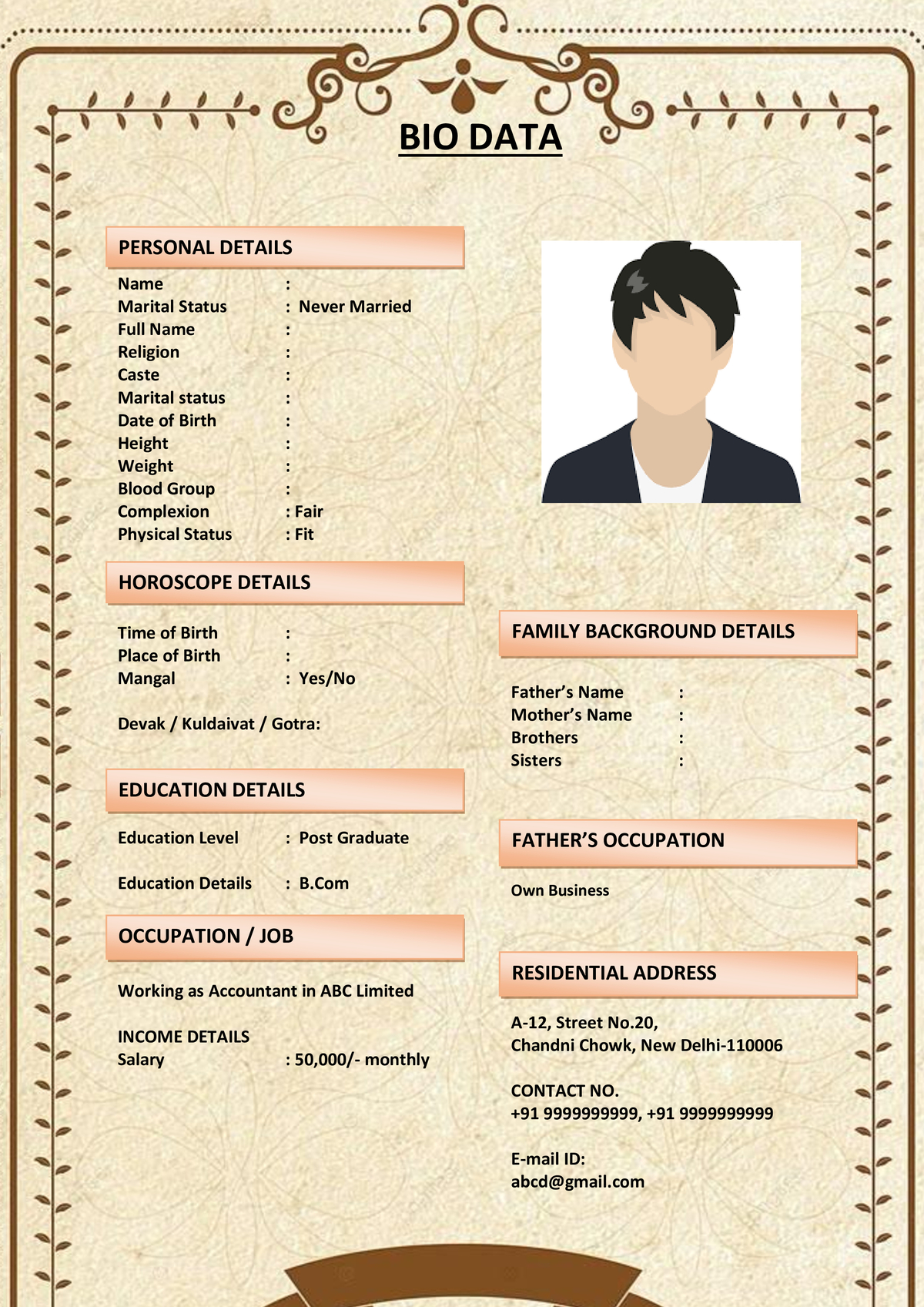 Marriage Biodata for Widows, Widowers