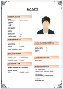 Marriage Biodata with Career Goals Section (Download Word .docx)