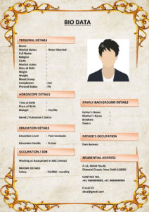 Marriage Biodata with Cultural Introduction (Download Word .docx)