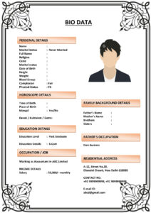 Marriage Biodata with Custom Monogram (Download Word .docx)
