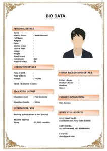 Marriage Biodata with Digital Signature (Download Word .docx)