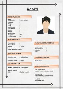 Marriage Biodata with Editable Header & Footer (Download Word .docx)