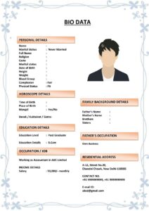 Marriage Biodata with Editable Infographic Layout (Download Word .docx)