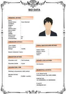 Marriage Biodata with Editable Section Headings (Download Word .docx)