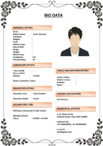 Marriage Biodata with Editable Side Panel (Download Word .docx)