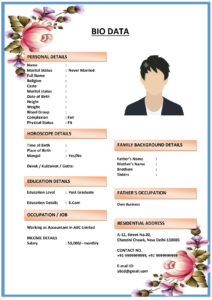 Marriage Biodata with Family Tree Format (Download Word .docx)