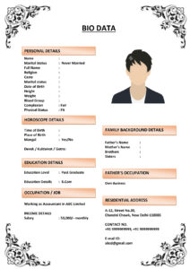 Marriage Biodata with Marriage Preferences (Download Word .docx)