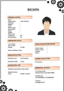 Marriage Biodata with Personal Preferences (Download Word .docx)