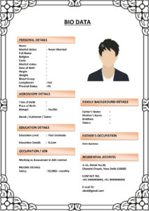 Marriage Biodata with Social Media Icons (Download Word .docx)
