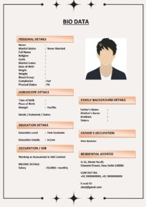 Marriage Biodata with Travel Preferences (Download Word .docx)