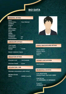Marriage Resume Format for Matrimonial Profile (Download Word .docx)