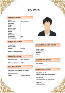 Marriage Resume for Buddhist Families (Download Word .docx)
