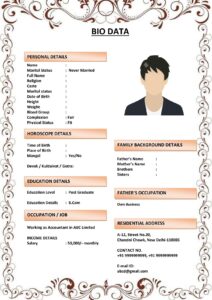 Marriage Resume for Event Managers (Download Word .docx)