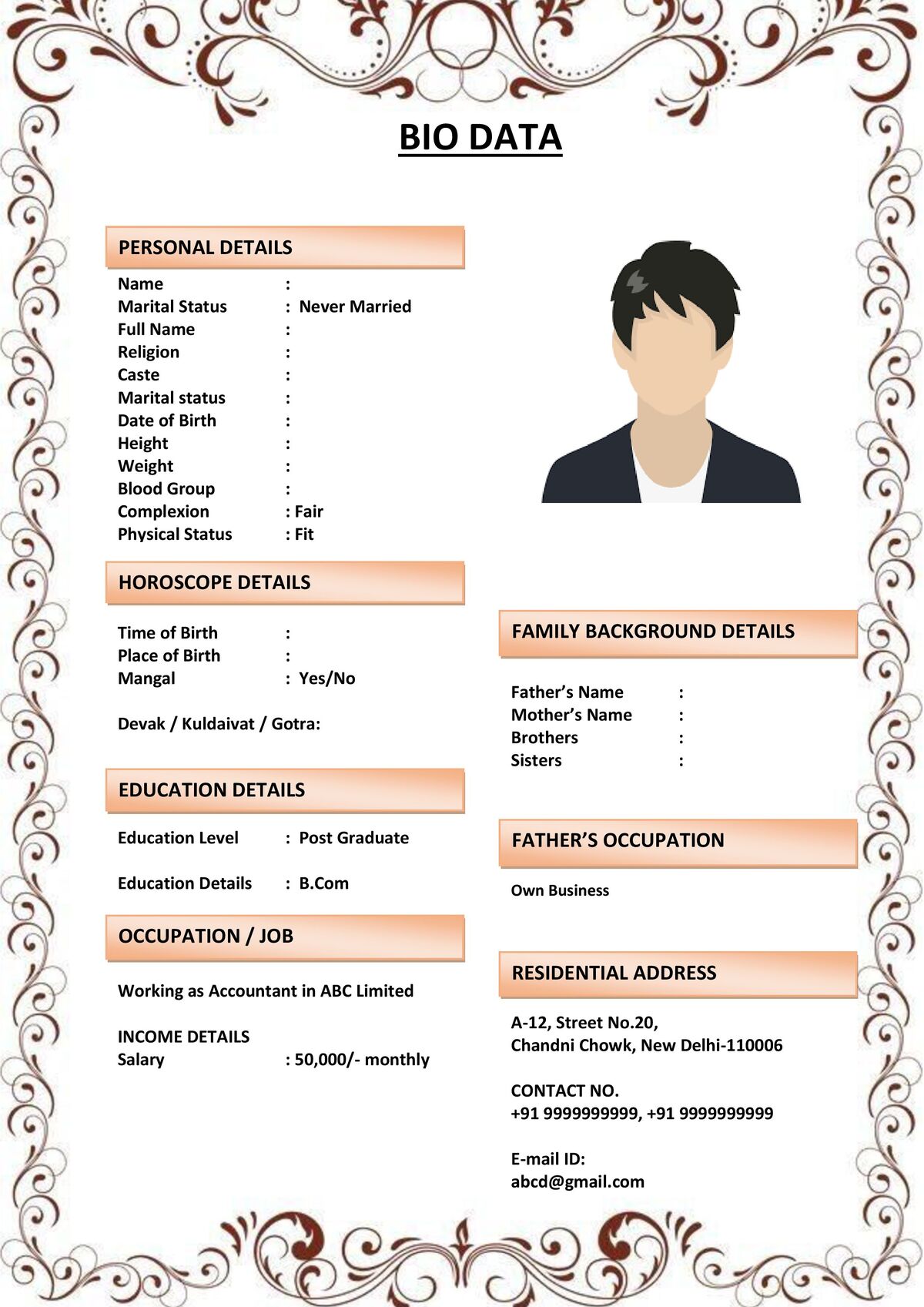 Marriage Resume for Event Managers