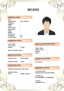 Marriage Resume for Financial Sector Professionals (Download Word .docx)