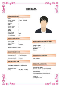Marriage Resume for MBA Candidates (Download Word .docx)