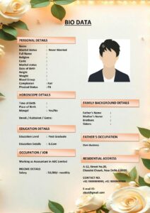 Marriage Resume for Scientists & Researchers (Download Word .docx)