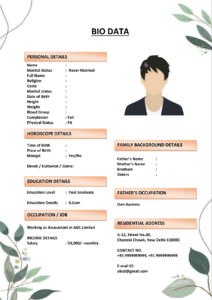 Marriage Resume for Teaching Professionals (Download Word .docx)