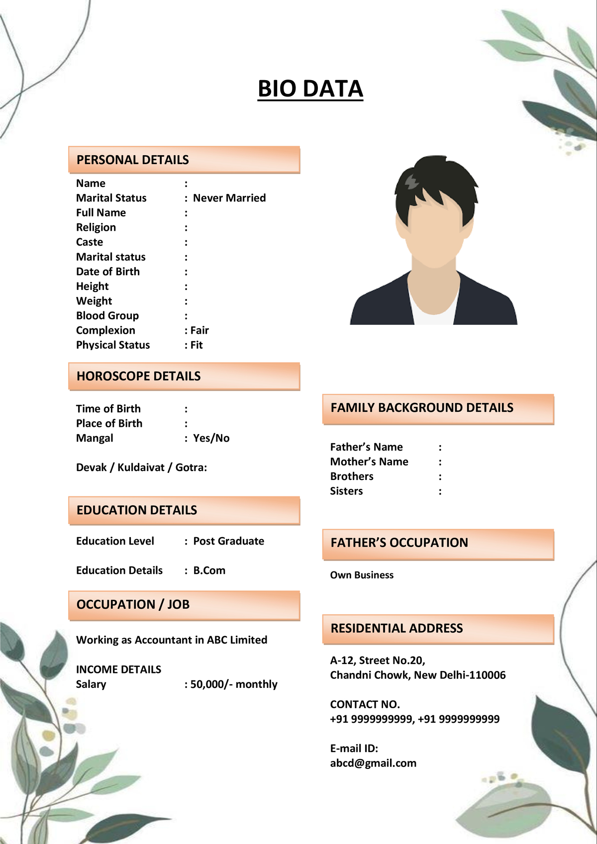 Marriage Resume for Teaching Professionals