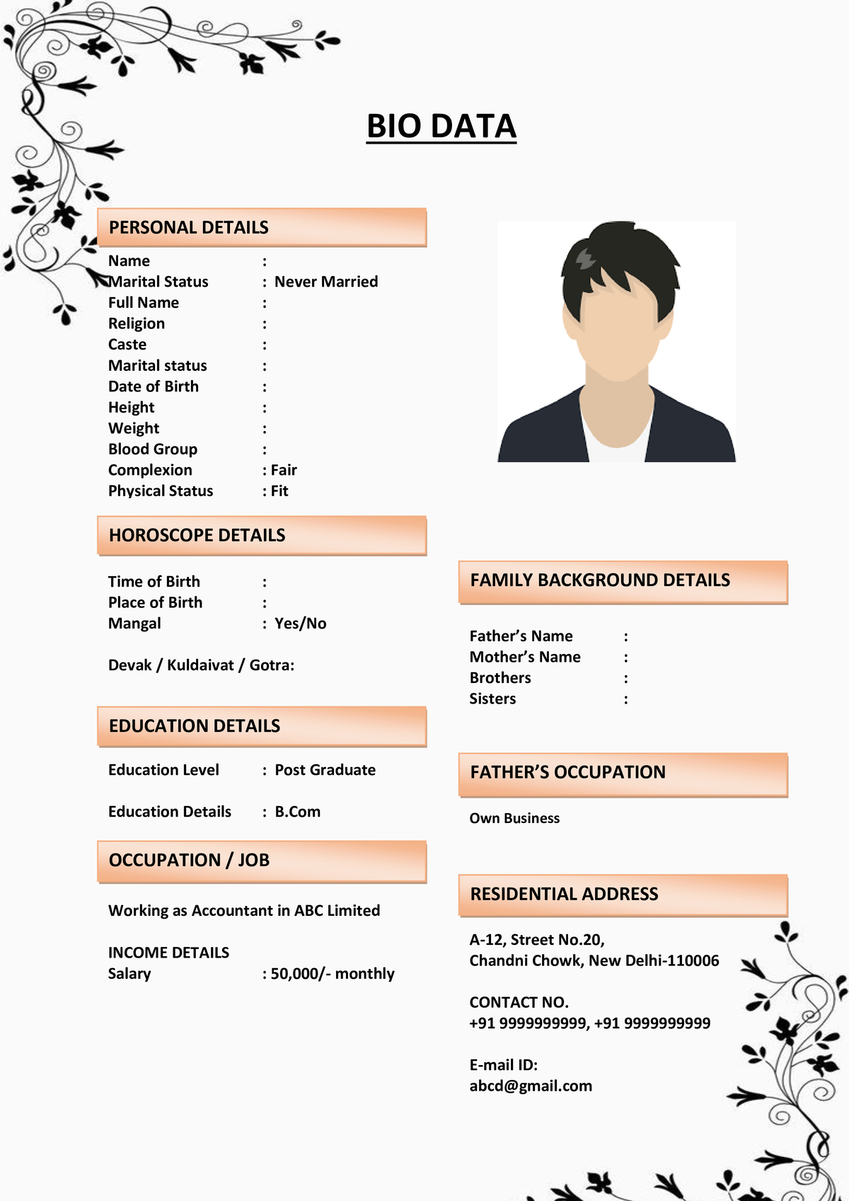 Marriage Resume with Download Tracker QR
