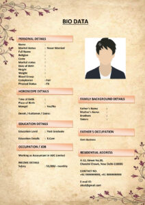 Marriage Resume with Editable Color Themes (Download Word .docx)