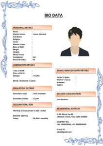 Marriage Resume with Editable Section Dividers (Download Word .docx)
