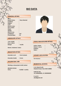 Marriage Resume with LinkedIn Profile Option (Download Word .docx)